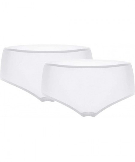 Panties Women's 100% Silk Panty Briefs Travel Hipster Bikini Underwear (2pcs Pack) Breathable Underpants - White - CB17Z79XKE7
