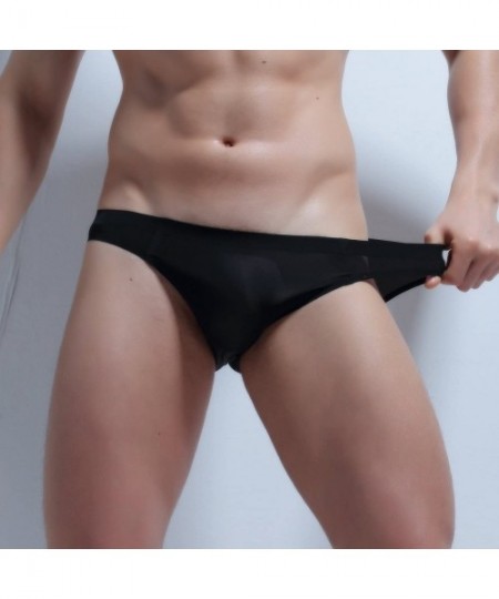 Briefs Men Sexy Underwear Briefs with Bulge Pouch - 5 Pairs - Black/Beige/Dark Blue/White/Grey - CC18LA6WA73
