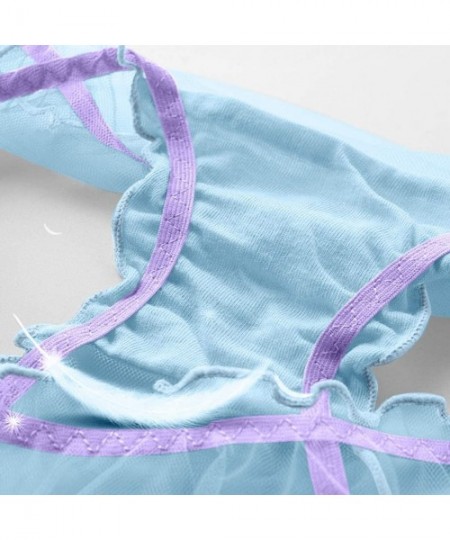 Bustiers & Corsets Female Personality Multicolor Transparent Mesh Sexy Lace Lingerie Ladies Panties - Blue - C8196U7H787