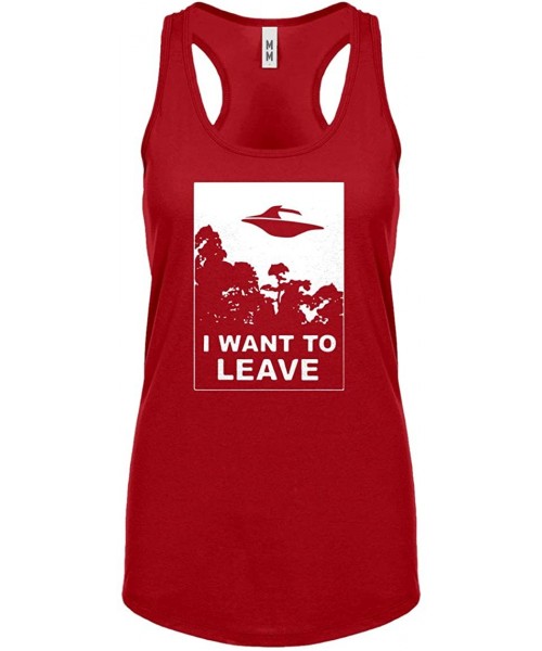 Camisoles & Tanks I Want to Leave Womens Racerback Tank Top - Red - CN18OYYNH3N