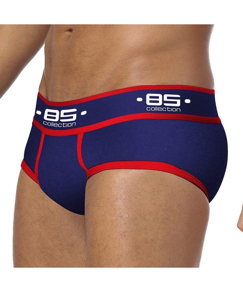 G-Strings & Thongs Mens Basic Underwear Cotton Soft Breathable Pouch Briefs Breathable Boxers Low Rise Briefs - Wht+nav+blk -...