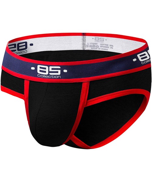 G-Strings & Thongs Mens Basic Underwear Cotton Soft Breathable Pouch Briefs Breathable Boxers Low Rise Briefs - Wht+nav+blk -...