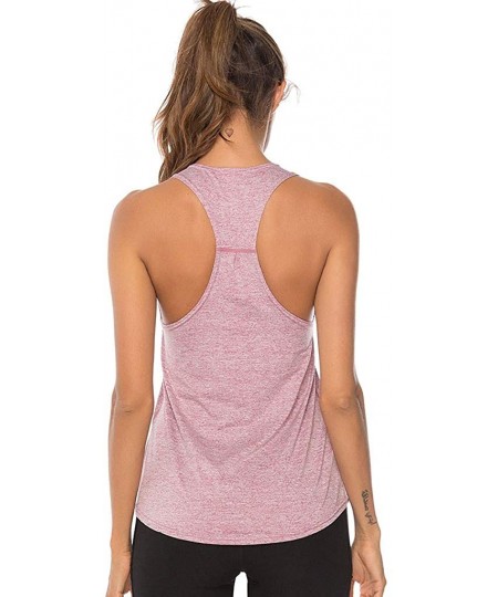 Thermal Underwear Women Workout Tops Sports Gym Yoga Shirt Gym Clothes Sports Vest(Wine-M) - Pink - C6195I0YIGM