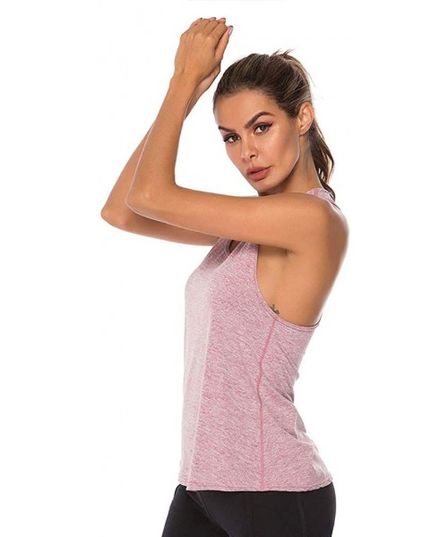 Thermal Underwear Women Workout Tops Sports Gym Yoga Shirt Gym Clothes Sports Vest(Wine-M) - Pink - C6195I0YIGM