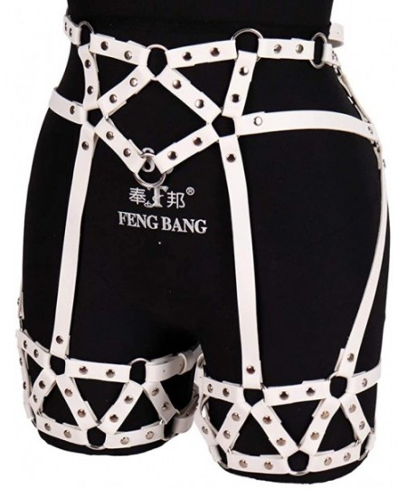 Garters & Garter Belts Women's leather harness Leg garter belt Lingerie cage Punk gothic Festival Rave Dance Photography Rock...
