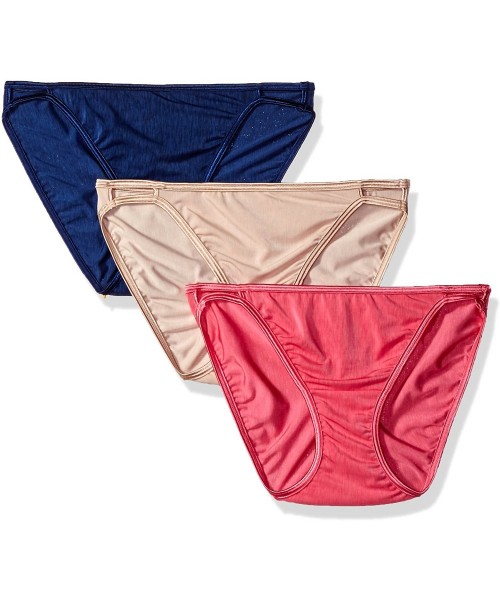 Panties Women's 3 Pack Illumination String Bikini Panty 18308 - Admiral Navy/Jane Grey Pink/Rose Beige - CN12HKZDBW3