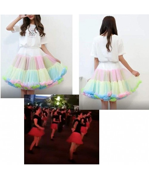 Slips Puffy Tutu Skirt for Women Tulle Petticoat with Ribbon Ballet Dance Pettiskirts - Light Purple - CX192THEHZD