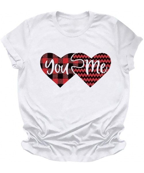 Shapewear Women's Valentine Shirt- Adeliberr Heart-Shaped Cute Graphic Print Shirt Shirt T-Shirt Short Sleeve - D5-green - CA...