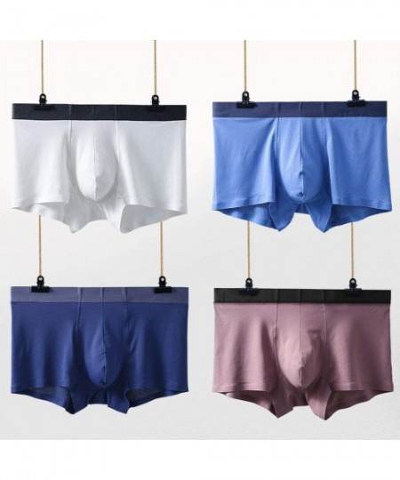 Thermal Underwear Mesh Boxer Briefs for Men-No Ride-up Bulge Pouch Underwear Short Leg Coverup Waistband Ice Silk Underpants ...