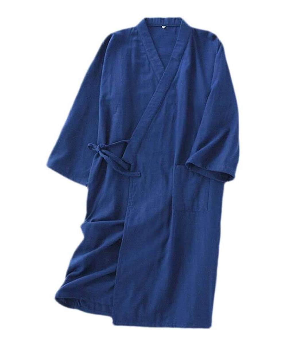 Robes Spa Bathrobe Light Weight Loose Kimono Cotton Nightwear Robe - 4 - CP18UZ3KRTY