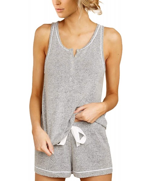 Sets Women's Shorts Pajama Set Sleepwear Nightwear - Grey - CA197R42E0D