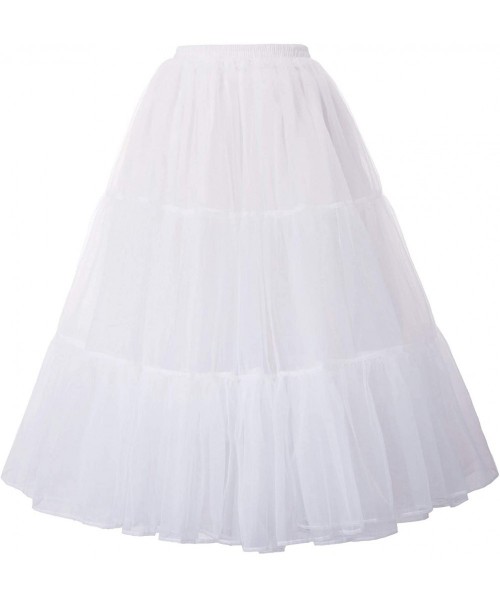 Slips Women's Ankle Length Petticoats Wedding Slips Plus Size S-3X - White 512 - C5196SNT875