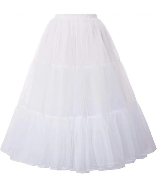 Slips Women's Ankle Length Petticoats Wedding Slips Plus Size S-3X - White 512 - C5196SNT875