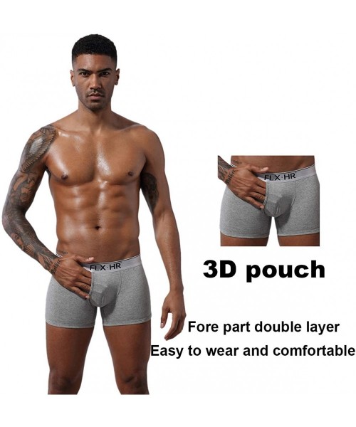 Boxer Briefs Men's Underwear Men Pack Cotton Boxer Briefs Mens Boxer Briefs Male Youth Trend Underwear - Black & Grey & Royal...
