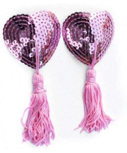 Accessories 1Pair Luxury Nipple Tassel Intricate Heart Shaped Breast Bra Lingerie Burlesque Sexy - Pink - CN199UGLSUY