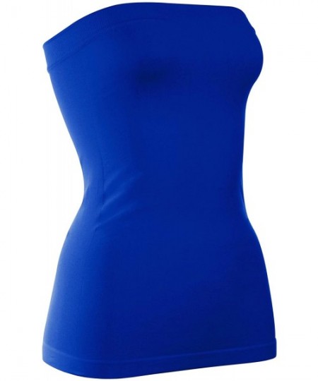 Camisoles & Tanks Plus Size The Excellent Stretch Long Bandeau Tube Top (L/XL- XL/XXL) -Made in USA - Cobalt - CO18DOG426X