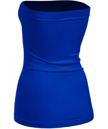 Camisoles & Tanks Plus Size The Excellent Stretch Long Bandeau Tube Top (L/XL- XL/XXL) -Made in USA - Cobalt - CO18DOG426X