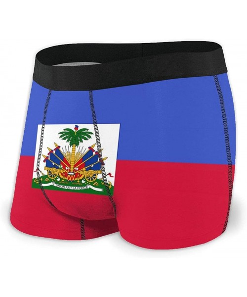 Boxer Briefs Men's Boxer Brief Haitian Flag Ultra Soft Mens Underwear - Black - CY192AYLD2Z