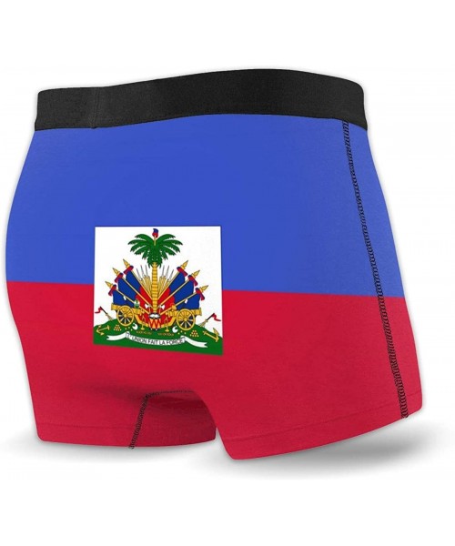 Boxer Briefs Men's Boxer Brief Haitian Flag Ultra Soft Mens Underwear - Black - CY192AYLD2Z