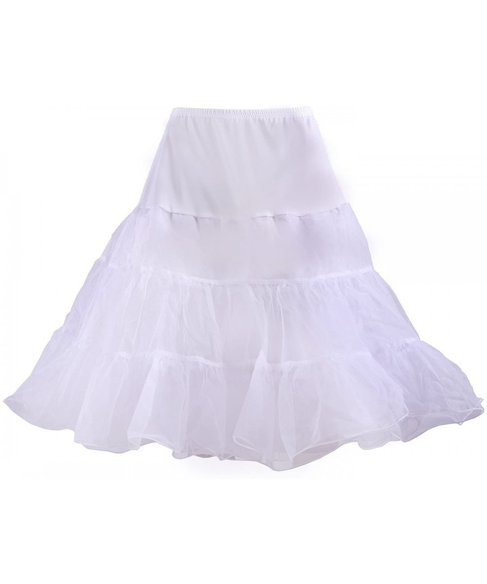 Slips Women's Plus Size Petticoat Vintage Swing Dress Underskirt Tutu Skirt - White - CP12KNBTSI7