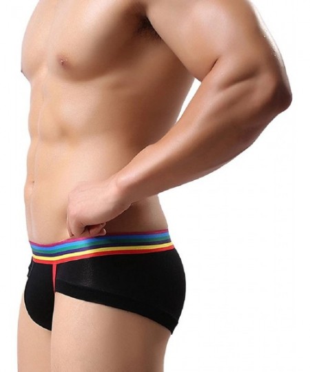 Boxers Men's Sexy Modal Underwear Shorts Boxers Underpants Soft Briefs - Black - CB126G501Y9