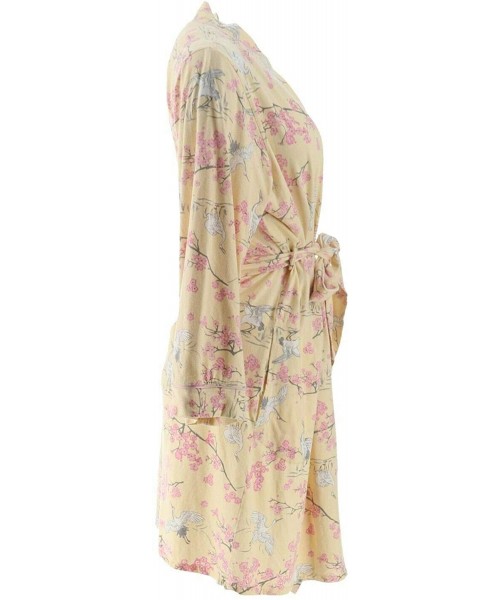 Robes Beauty Sleep BedHead Cotton Stretch Kimono Robe A346770 - Cranes - CC197YEANAQ