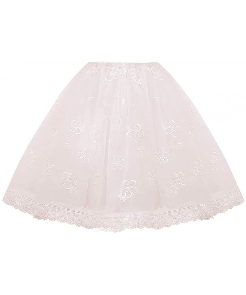 Slips Women Victorian Petticoat Wedding Bridal Underskirt Slip - White 25 - CN18Q8XTL5K