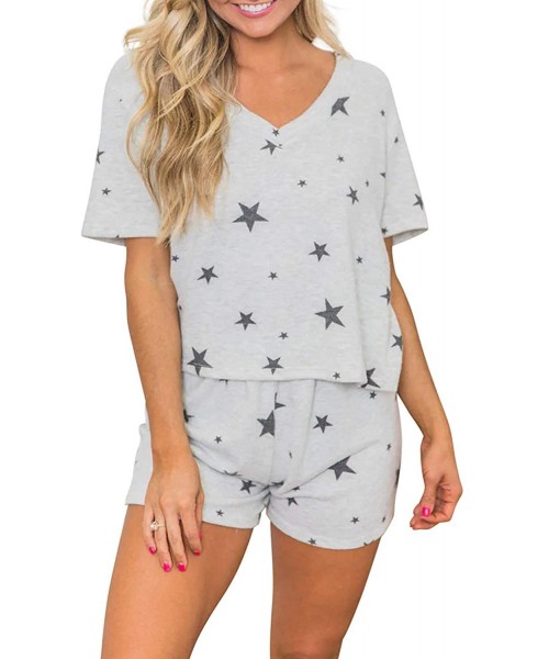 Sets Womens Tie Dye Printed Pajama Set Short Sleeve Sleepwear Loungewear Shirt with Shorts - B - CG190HK637N