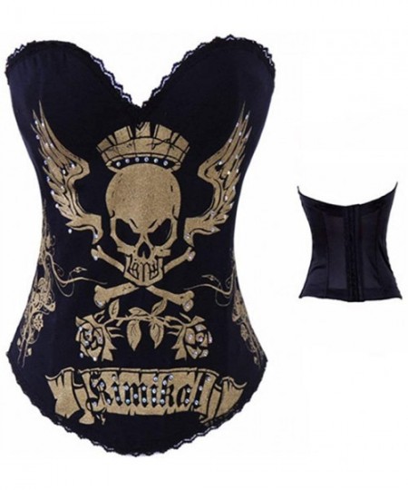 Bustiers & Corsets Women Overbust Steampunk Bustier Gothic Corset Lingerie Polyester Body Shaper Summer Shapewear - 6631 Gold...