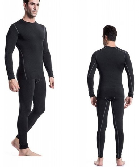 Thermal Underwear Mens Long Johns Thermal Set Fleece Base Layer Men Cold Weather Thermals Top and Bottom Winter Gear Hunting ...