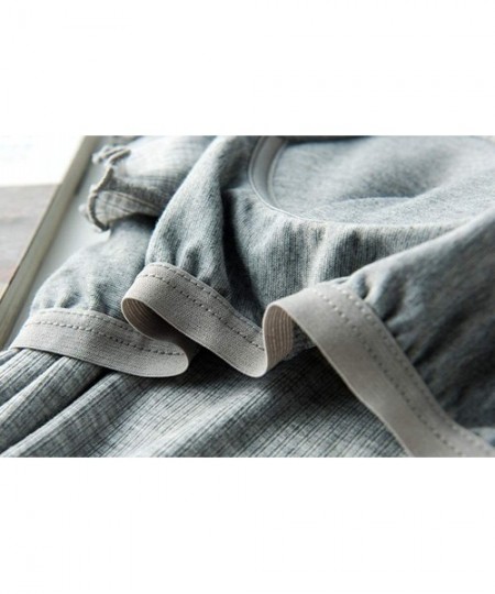Tops Women's Striped Cotton Built-in Bra Pajama Tee Wireless Bra Sleepwear Lingerie Short Sleeve Top Tees Underwear Shirt - 1...