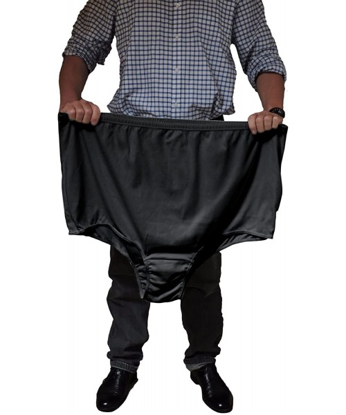 Panties Plus Size Panties Briefs 100% Cotton with Tunnelled Waist Single Pair - Black - C9126P93CND