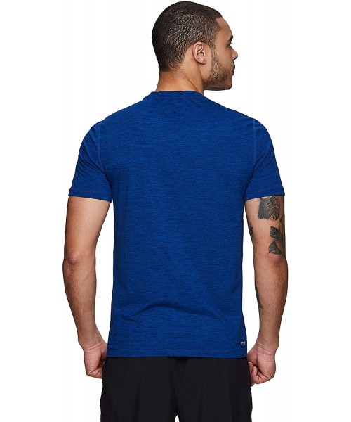Undershirts Active Men's Athletic Performance Workout Gym Running Short Sleeve Crewneck T-Shirt - Dark Blue - C6196E0USEN