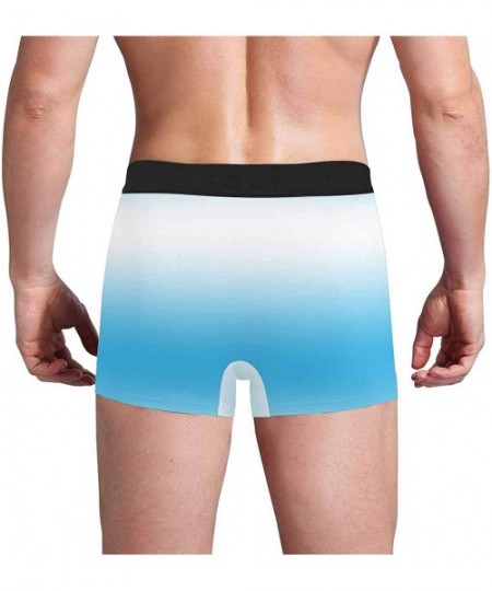 Briefs Custom Men's Boxer Briefs Underpants Printed with Photo Hug This Horse Sky Blue Gradient Background - Type1 - CU19DEKZOOD
