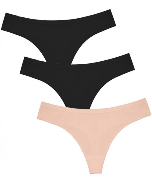 Panties Sport Thongs Panties Women Low Rise Sexy G-String No Show Bonded Breathable Underwear (6 Pack&3 Pack&1 Pack) - 3 Pack...