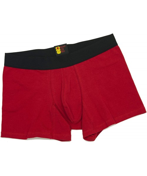 Boxer Briefs Men's Active Slim Fit Boxer Brief - Comfortable Cotton-Stretch Soft-Knit Blend - Red - CX18DWO9Q7C