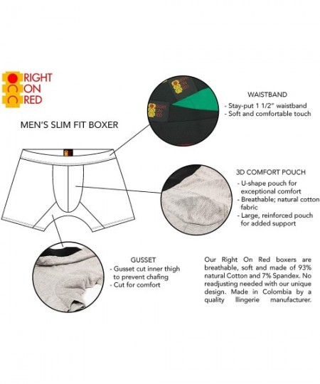 Boxer Briefs Men's Active Slim Fit Boxer Brief - Comfortable Cotton-Stretch Soft-Knit Blend - Red - CX18DWO9Q7C