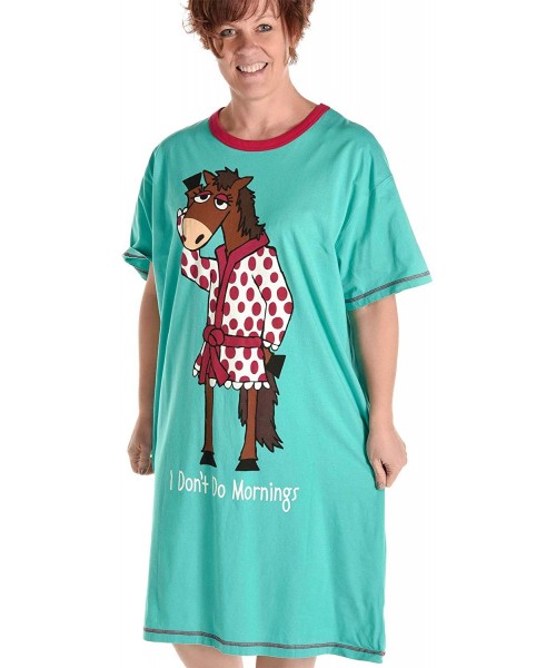 Nightgowns & Sleepshirts Nightshirts for Women- Animal Designs - I Don't Do Mornings Nightshirt - CC18SY9S9RS
