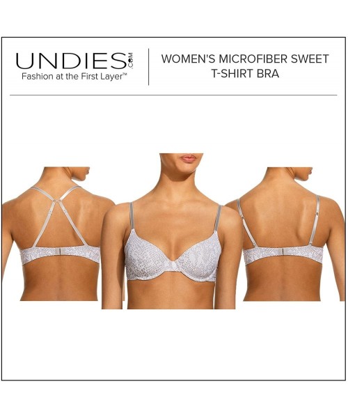 Bras Women's Microfiber Sweet Adjustable Straps Underwire T-Shirt Bra 3 Pack - Assorted - CV18D8I9TTR
