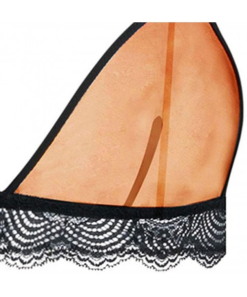 Bras Fashion Women Lace Bralette Sexy Dessert Underwear Crop Top Unfilled Bra - Orange - CQ196H8LQ7C
