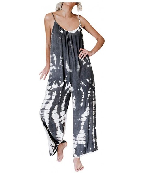 Sets Womens Jumpsuit Strappy V Neck Bandage Loose Playsuit Party - Gray 04 - CN190HQQO3X