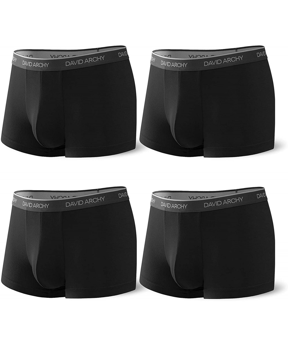 Trunks Men's Underwear Ultra Soft Comfy Breathable Bamboo Rayon Trunks Boxer Briefs in 3/4/7 Pack - Black-2.5" Leg No Fly in ...