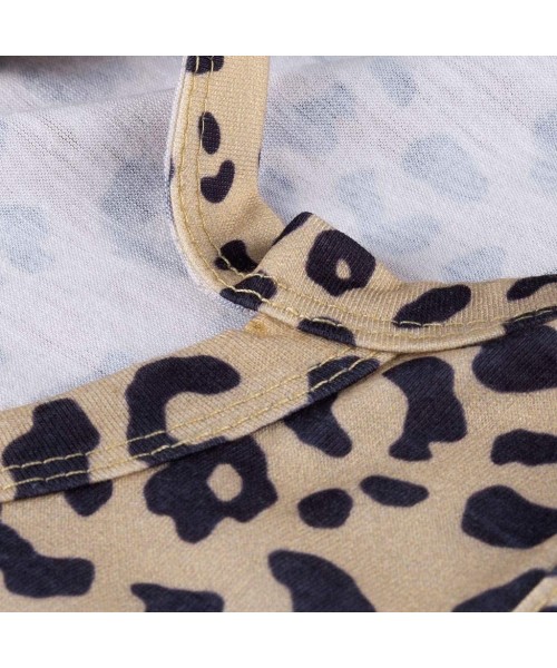 Panties Loose Short Sleeve/Sleeveless Leopard Patchwork Choker Neck Vest Tops Casual Cut Out Henley Tank Tops - Blue Tank - C...