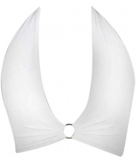 Bras Women Bandage Sexy Solid Color Bralette Bustier Crop Top Sheer Unpadded Bra - White - CH18ZMHWSQR