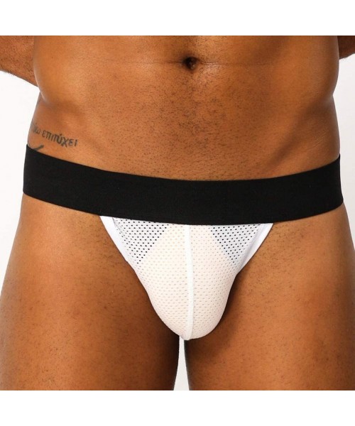 Briefs Mens Underwear- Mens Sports Jockstrap Low Rise Pouch Breathable Bikini Briefs Underwear - Black - CM196HH5UOE