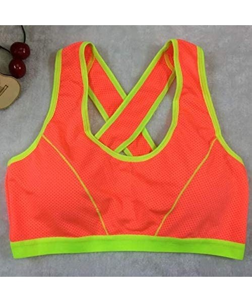 Bustiers & Corsets Vest 2020 Summer Yoga Womens-Wrap Chest Lady Sports Athletic Solid Strap Tops Bra - Orange4348 - CW18RUZ8DNQ