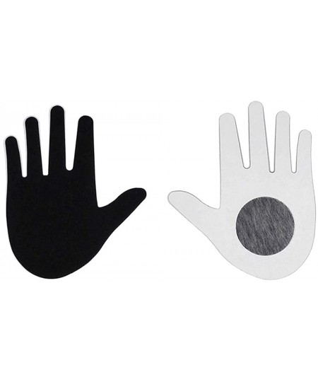 Accessories 5 Pairs Handprint Nipple Cover Satin Pasties Disposable Adhesive Breast Petals - 5 Pairs Handprints Black - CP12I...