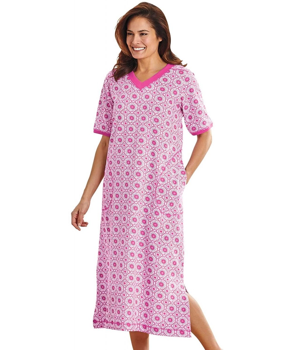 Nightgowns & Sleepshirts Essential Dress - Pink Medallion - C918NYROC8M
