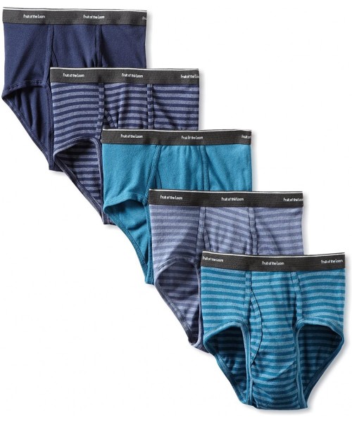 Briefs Men's Stripe Solid Brief(Pack of 5) - Assorted - C8115A424HT