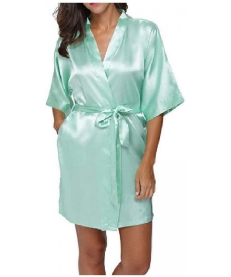 Robes Women Cardigan Pure Colour Charmeuse Short Bridesmaid Spa Robe AS4 S - As4 - C219DCS98CS